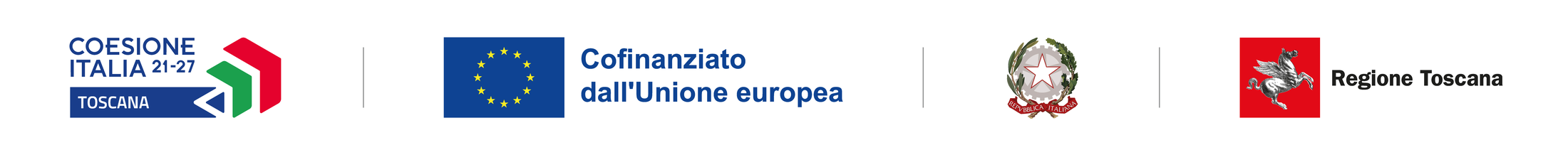 Cofinanziato dall'Unione europea · Coesione Italia 21-27 Toscana · Repubblica Italiana · Regione Toscana